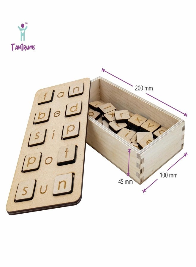 Tantrums Wooden Letter Board Game, Three Word Spelling Practice Set with CVC Words, Educational Learning Toy for 3+ Years, Spelling Fun Toy for Vocabulary Word Builder and Fun Learning CVC - Image 2